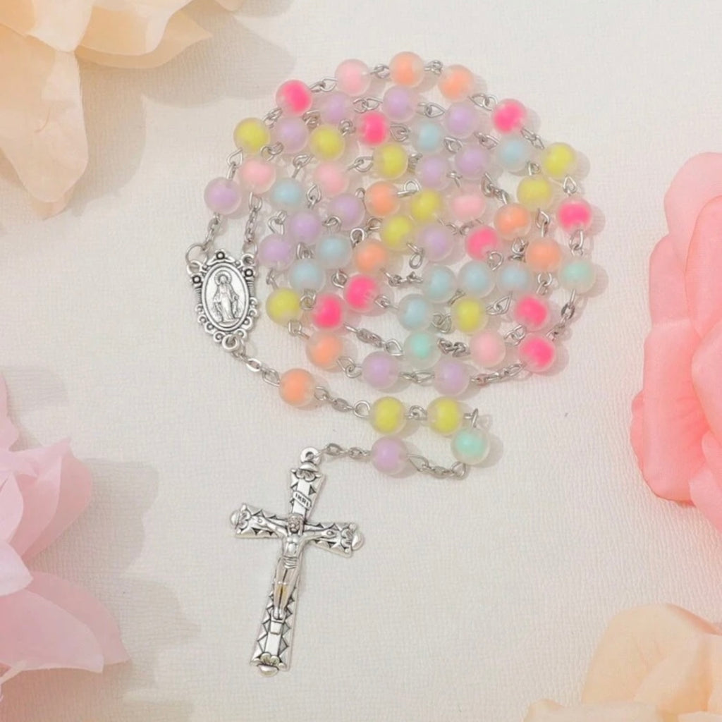 Miraculous Medal colorful 8mm Beads Rosary(This rosary is on back order only). Expect it to arrive within 2 weeks. Thank you for your patience.