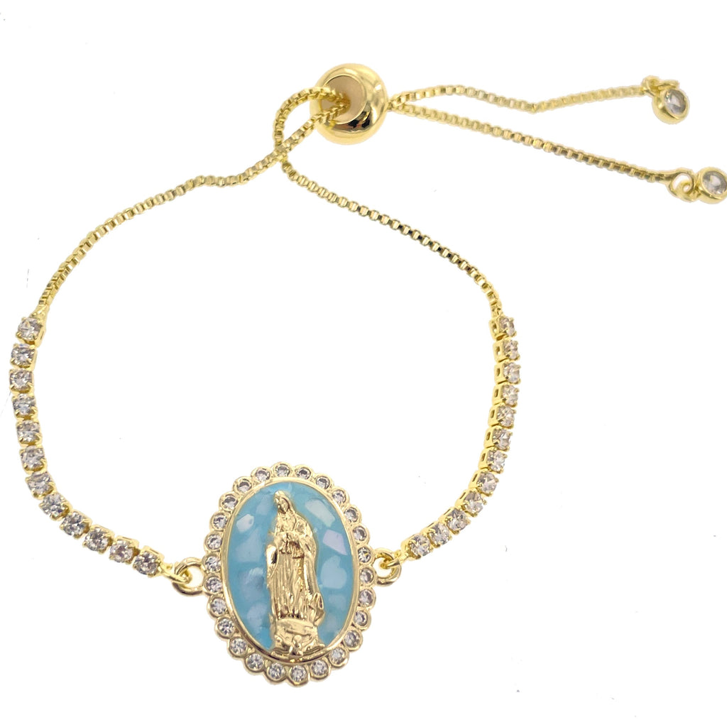 Adjustable Our Lady of Guadalupe Blue Bracelet