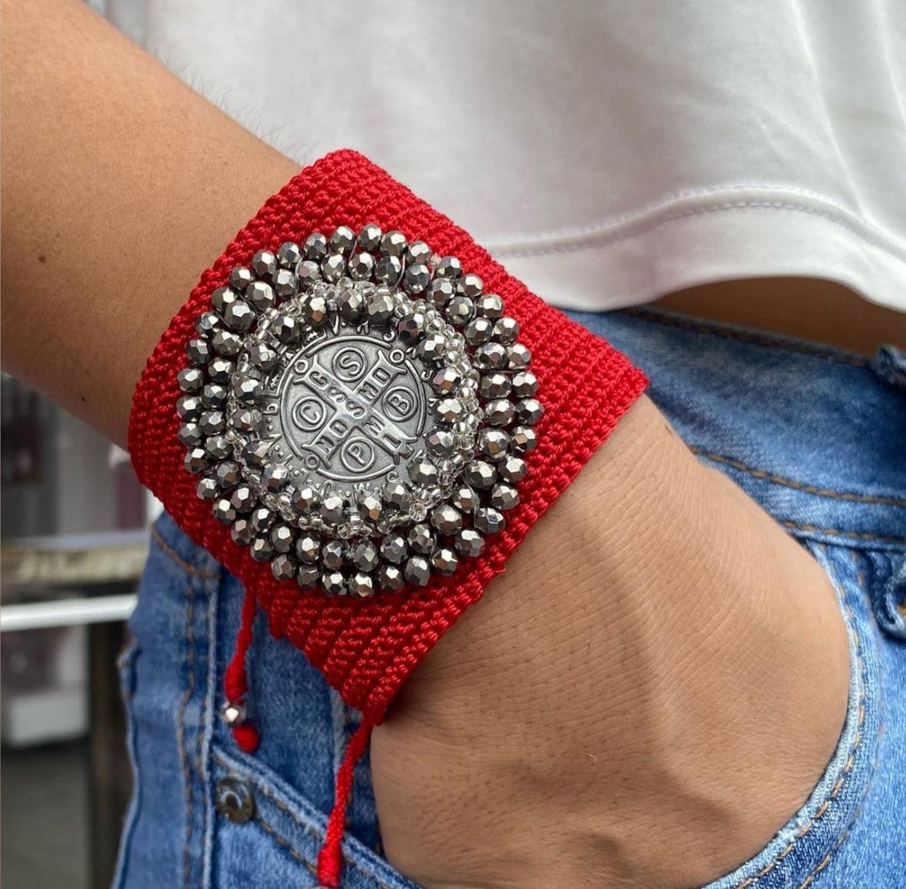 Adjustable Threaded handcrafted Our Lady of Guadalupe Bracelet