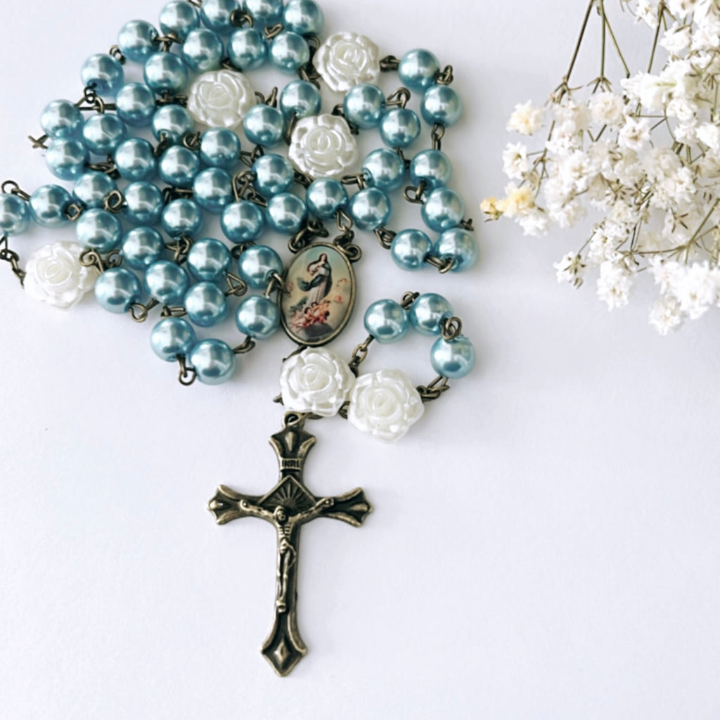 Immaculate Conception Rosary (Glass Beads, Antique Bronze) (Regular Price)