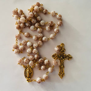 Rosary of Our Lady of the Miraculous Medal (Glass Beads, Metal Chain)