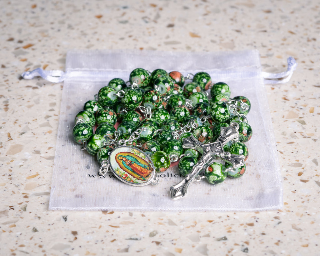 Our Lady of Guadalupe Rosary (Glass Beads, Metal). (Regular Price)