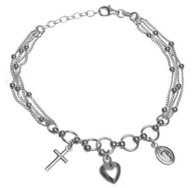 Italian 925 Sterling Silver Religious Bracelet