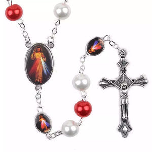 Divine Mercy Rosary (Glass Beads, Metal Chain)(Regular Price)