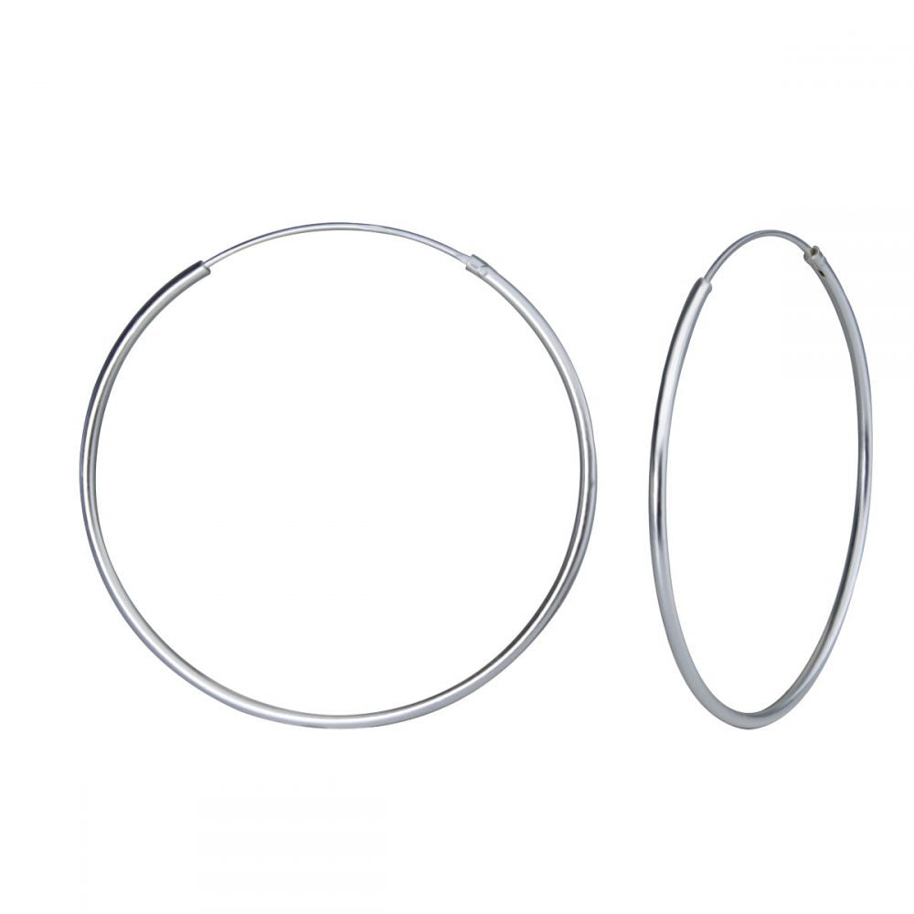 40mm Silver Hoop Earrings. Beautiful and Light Weighted