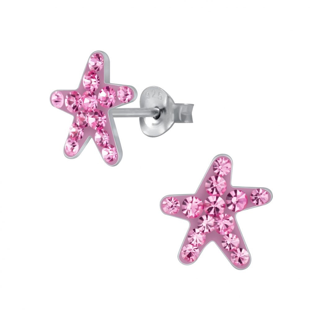 Louis Vuitton Aquatics Turtle Crystal Starfish Shape Painted LV Initials  Earrings For Girls Cute M00281