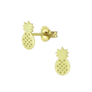 Silver Pineapple Stud Earrings