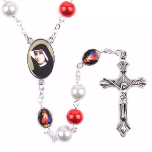 Divine Mercy Rosary (Glass Beads, Metal Chain)(Regular Price)